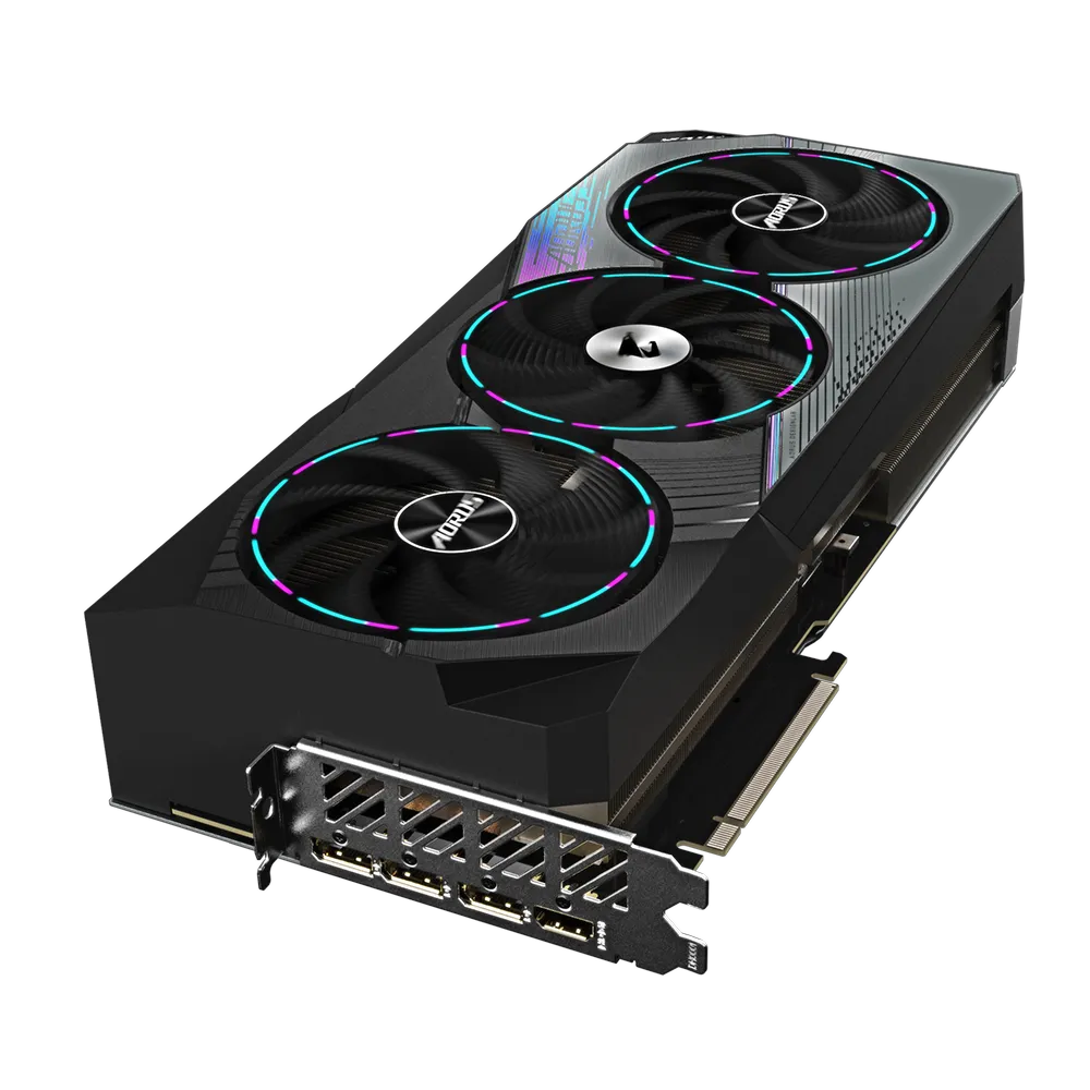 A large main feature product image of Gigabyte GeForce RTX 4080 SUPER Aorus Master 16GB GDDR6X