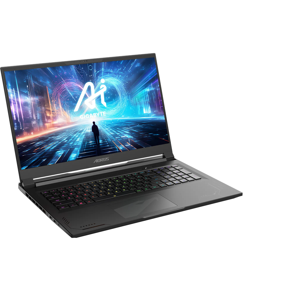 A large main feature product image of Gigabyte AORUS 17X AXG-64AU665SH 17.3" 240Hz 14th Gen i9 14900HX RTX 4080 Win 11 Gaming Notebook