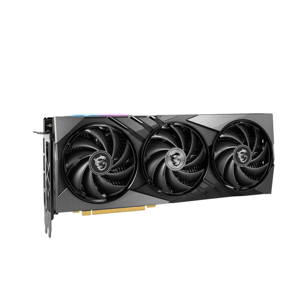 A large main feature product image of MSI GeForce RTX 4070 SUPER Gaming X Slim 12GB GDDR6X - Black