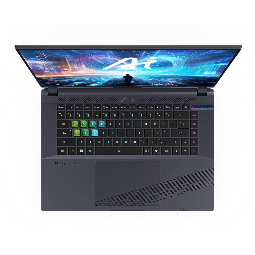 A large main feature product image of Gigabyte AORUS 16X (ASG) - 16" 165Hz, 14th Gen i9, RTX 4070, 32GB/1TB - Win 11 Gaming Notebook