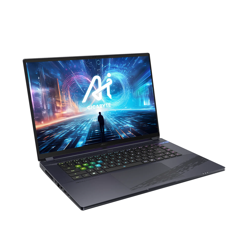A large main feature product image of Gigabyte AORUS 16X (ASG) - 16" 165Hz, 14th Gen i9, RTX 4070, 32GB/1TB - Win 11 Gaming Notebook
