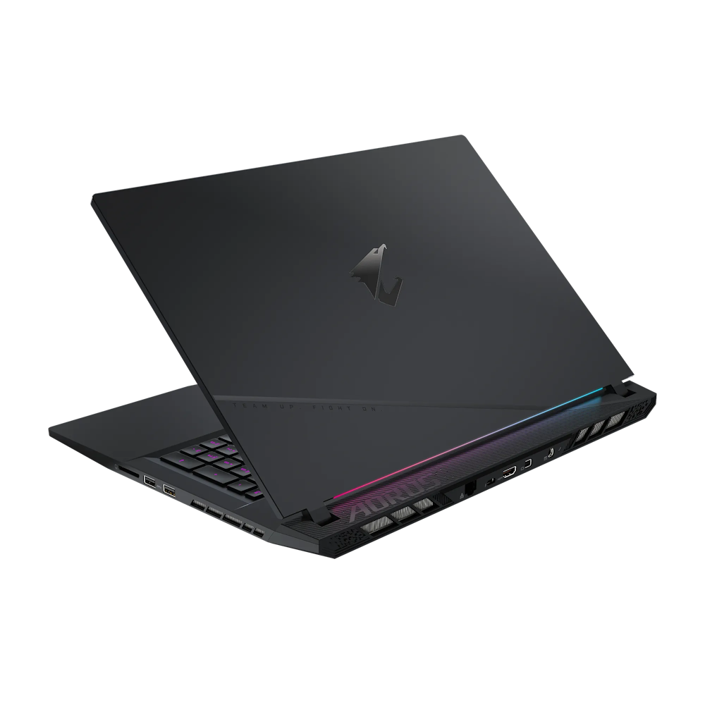 A large main feature product image of Gigabyte AORUS 17 (BSG) - 17.3" 240Hz, Core Ultra 7, RTX 4070, 16GB/1TB - Win 11 Gaming Notebook