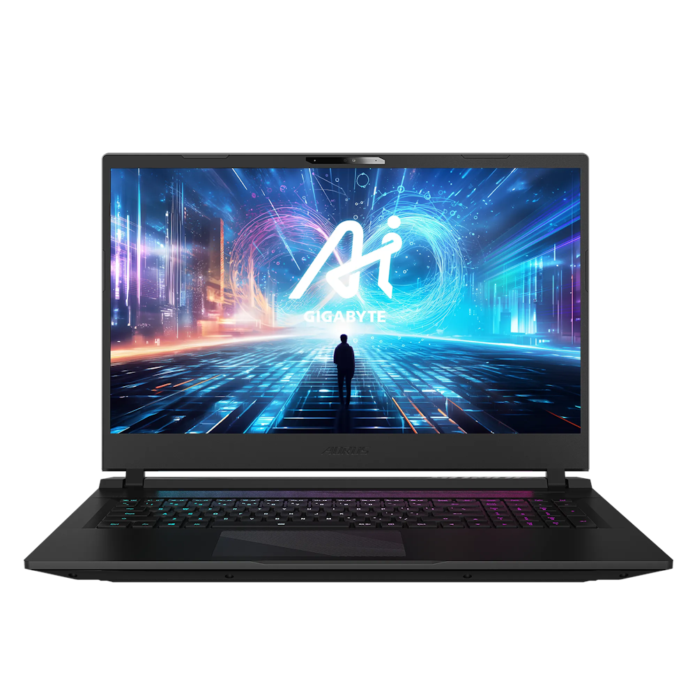A large main feature product image of Gigabyte AORUS 17 BSG-13AU654SH 17.3" 240Hz Ultra 7 155H RTX 4070 Win 11 Gaming Notebook