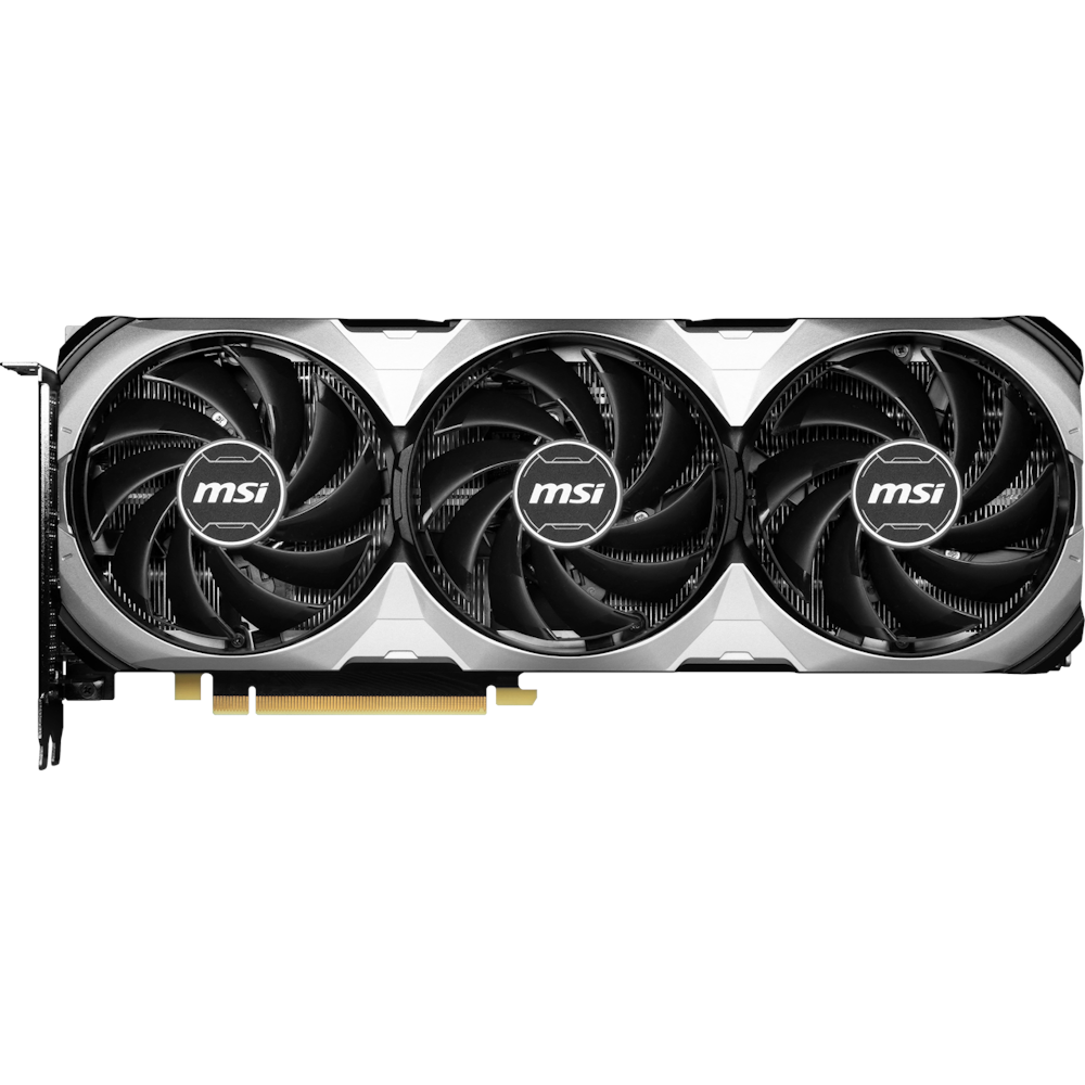 A large main feature product image of MSI GeForce RTX 4070 SUPER Ventus 3X OC 12GB GDDR6X