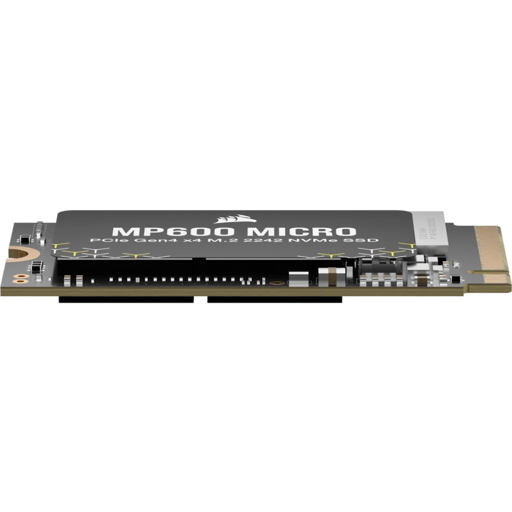 A large main feature product image of Corsair MP600 Micro PCIe Gen4 NVMe M.2 2242 SSD - 1TB