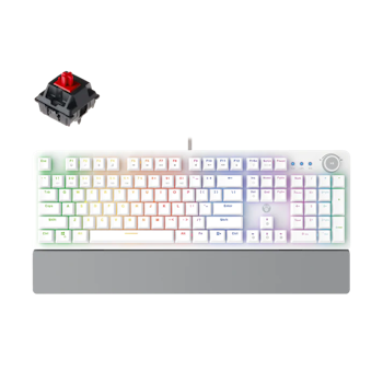 Product image of Fantech Gaming PC Mechanical Keyboard LED Backlit Anti-Ghostong Key with Knob and Wrist Rest - White (Red Switch) - Click for product page of Fantech Gaming PC Mechanical Keyboard LED Backlit Anti-Ghostong Key with Knob and Wrist Rest - White (Red Switch)