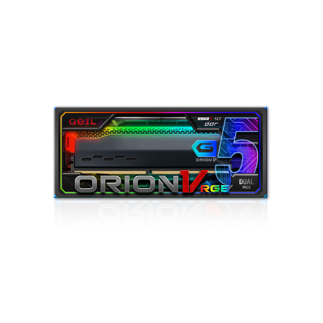 A large main feature product image of GeIL Orion V RGB 32GB Kit (2x16GB) DDR5-6000 C38 (Grey)