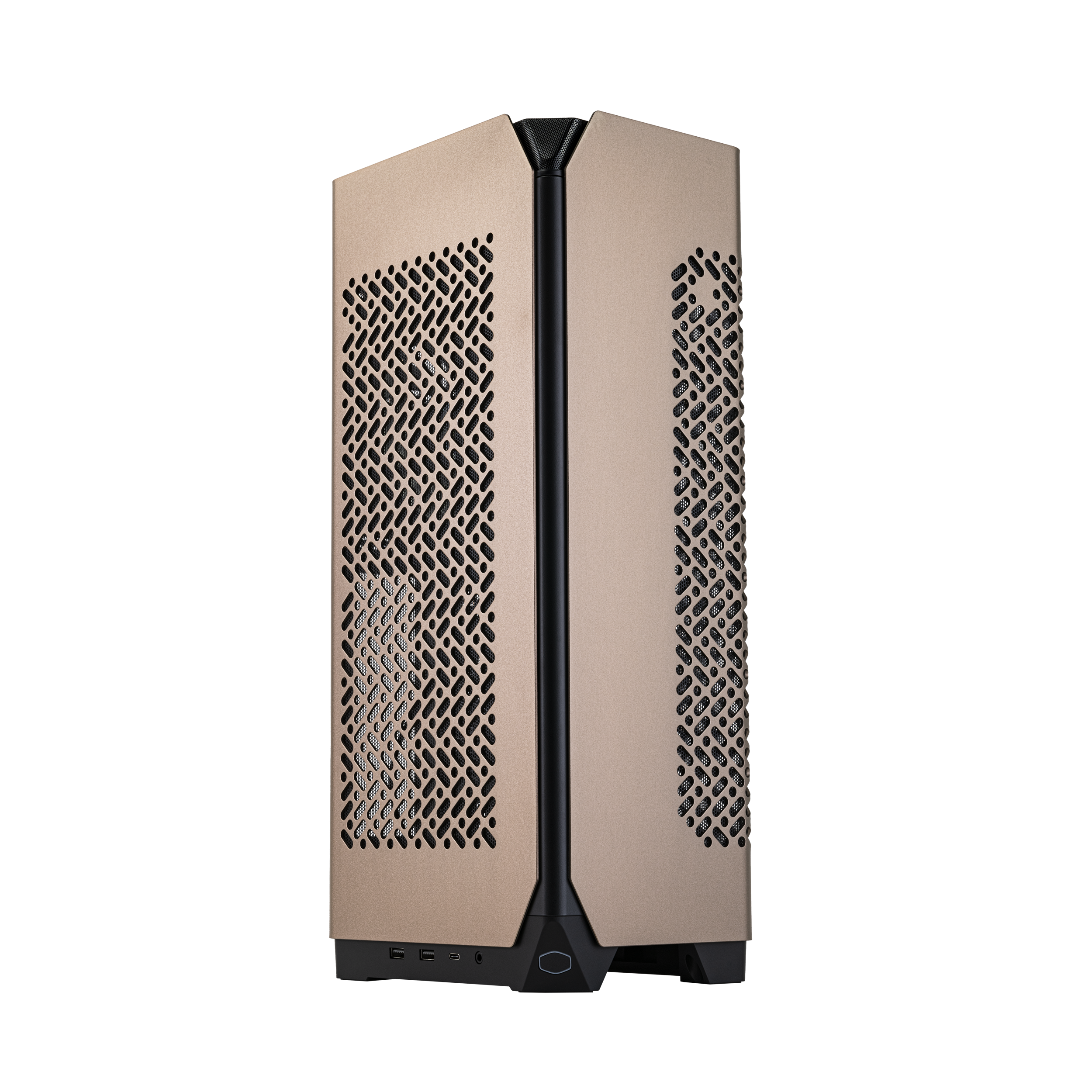 A large main feature product image of Cooler Master NCORE 100 MAX SFF 17.5L Vertical Mini-ITX Case (Bronze)