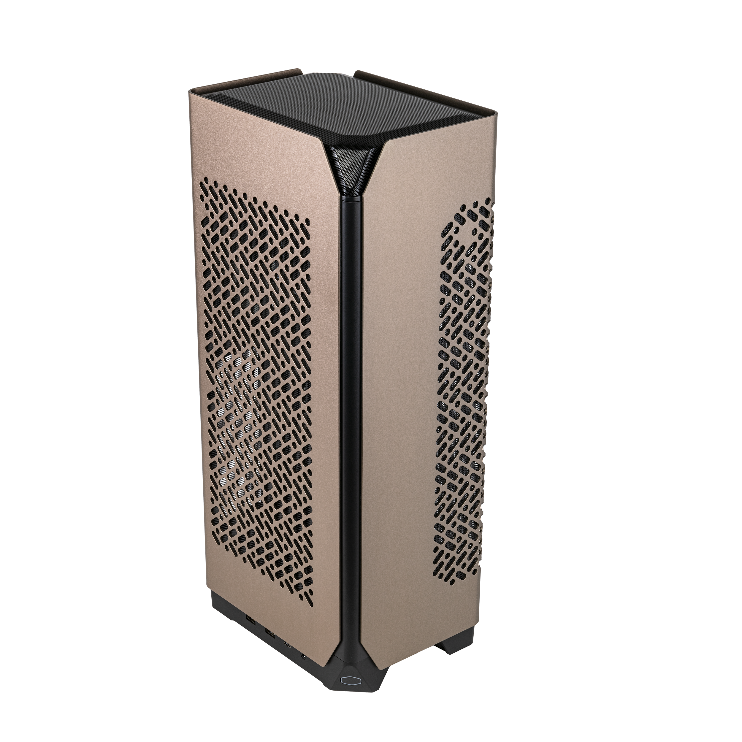 A large main feature product image of Cooler Master NCORE 100 MAX SFF 17.5L Vertical Mini-ITX Case (Bronze)