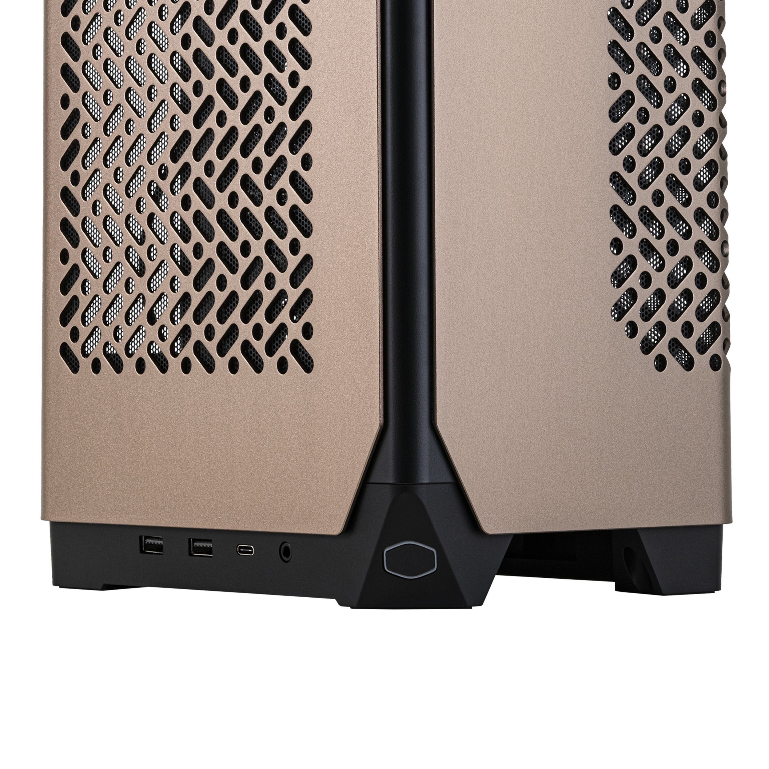 A large main feature product image of Cooler Master NCORE 100 MAX SFF 17.5L Vertical Mini-ITX Case (Bronze)