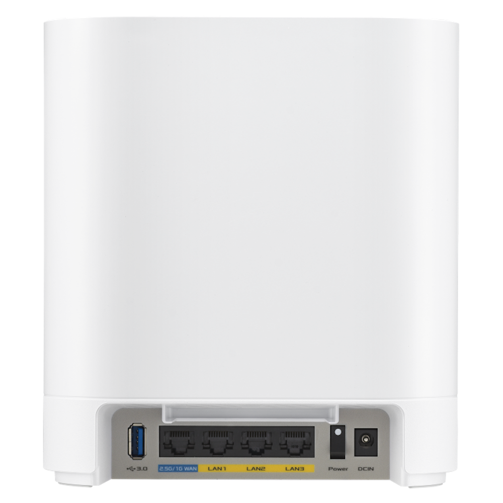 A large main feature product image of ASUS ExpertWiFi EBM68 WiFi 6 Mesh Router - 1 Pack White
