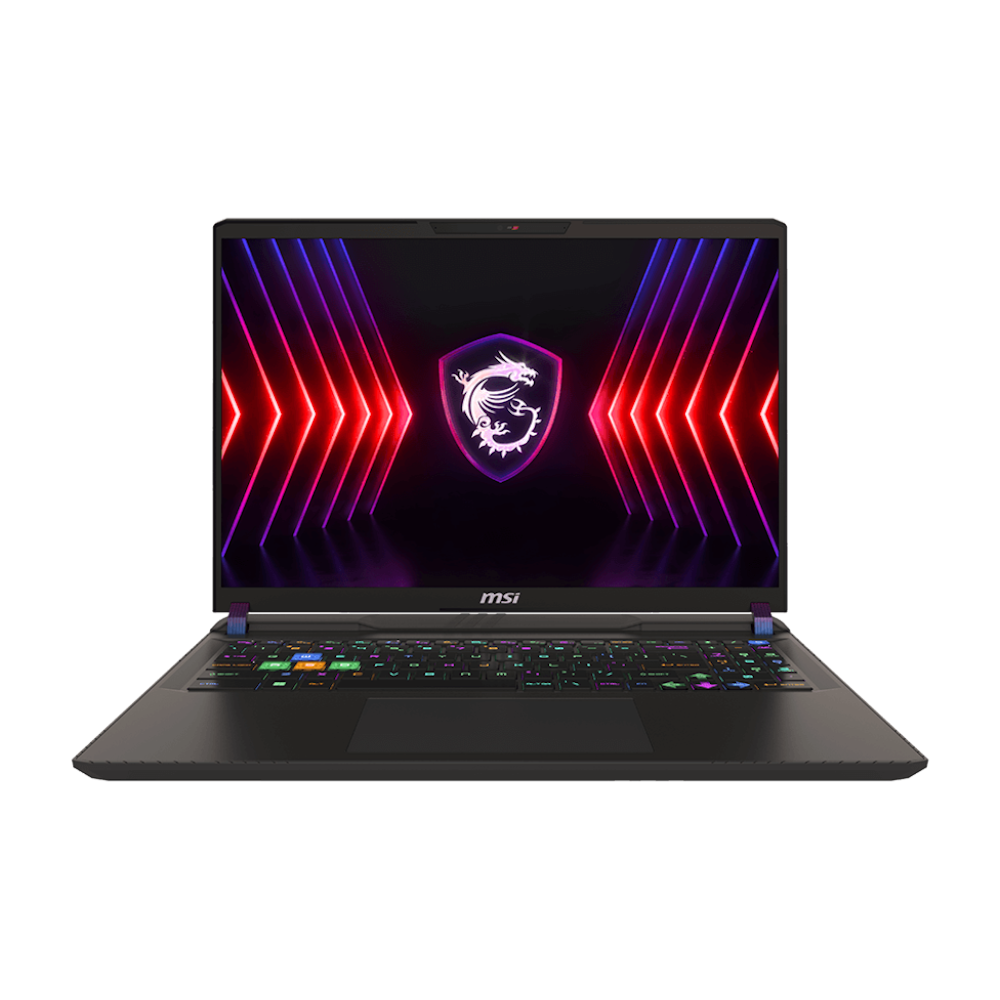 A large main feature product image of MSI Vector 16 HX (A14V) - 16" 240Hz, 14th Gen i9, RTX 4070, 32GB/2TB - Win 11 Gaming Notebook