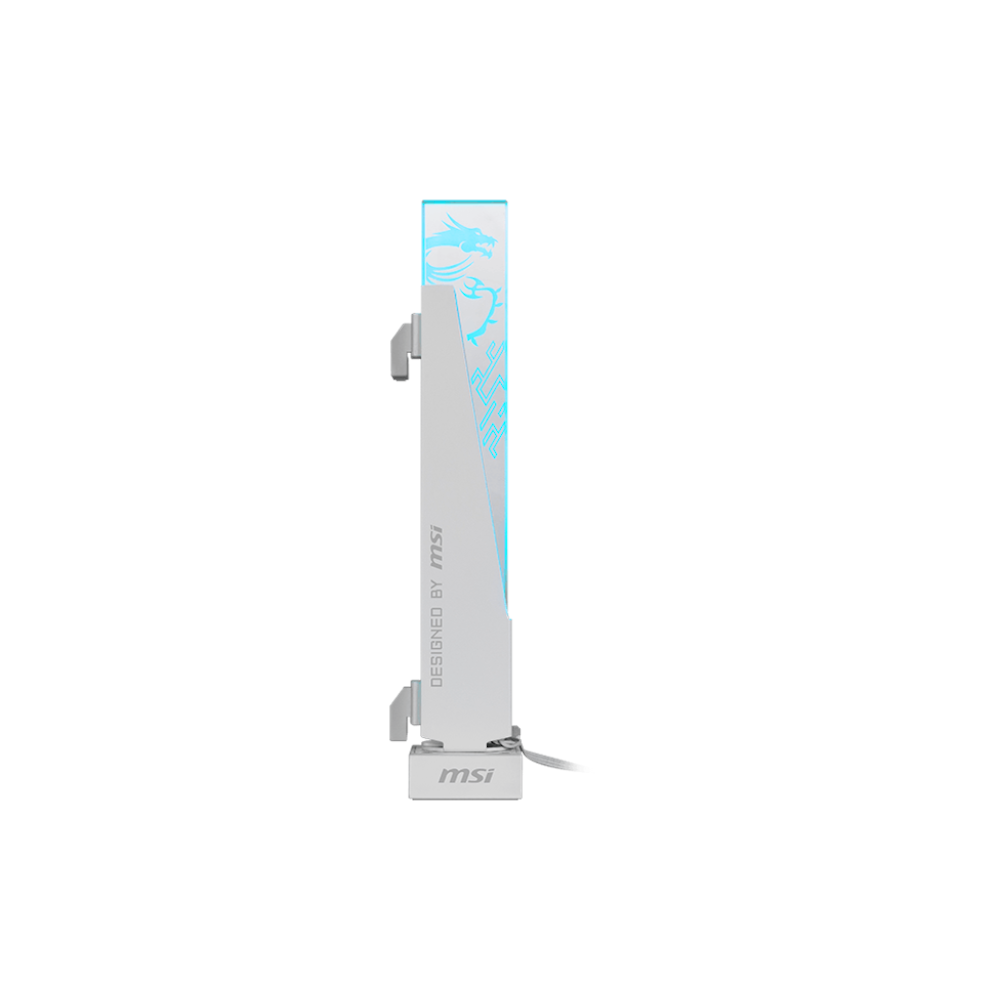 A large main feature product image of MSI MPG ARGB Graphics Card Stand - White