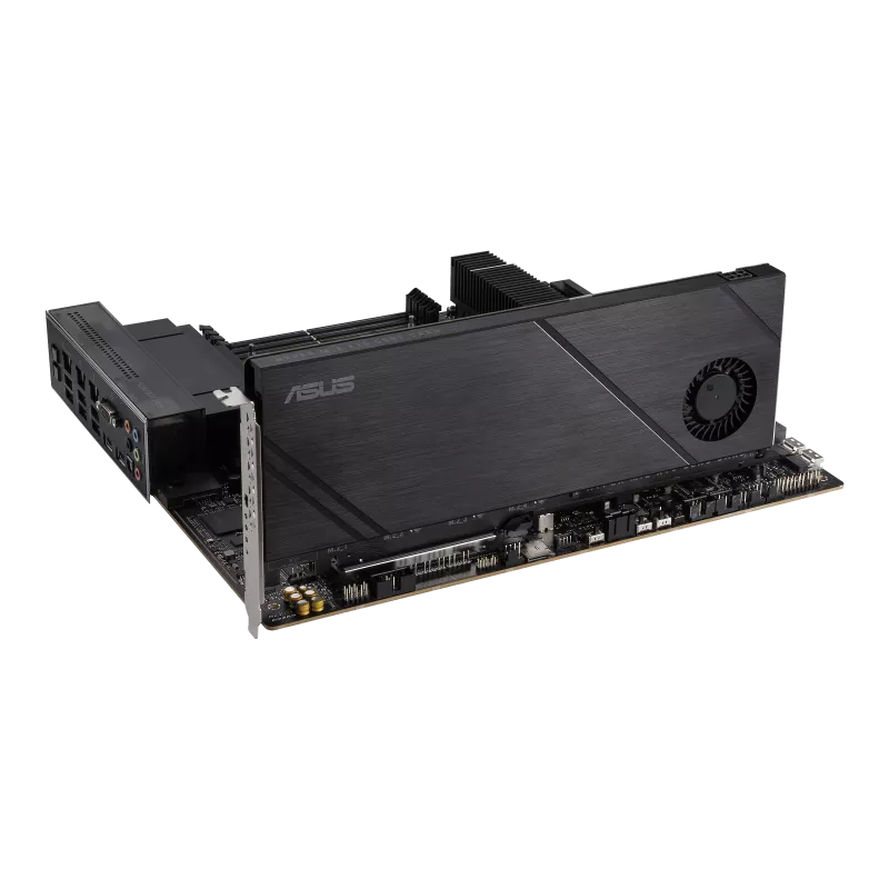 A large main feature product image of ASUS HYPER M.2 X16 GEN5 CARD