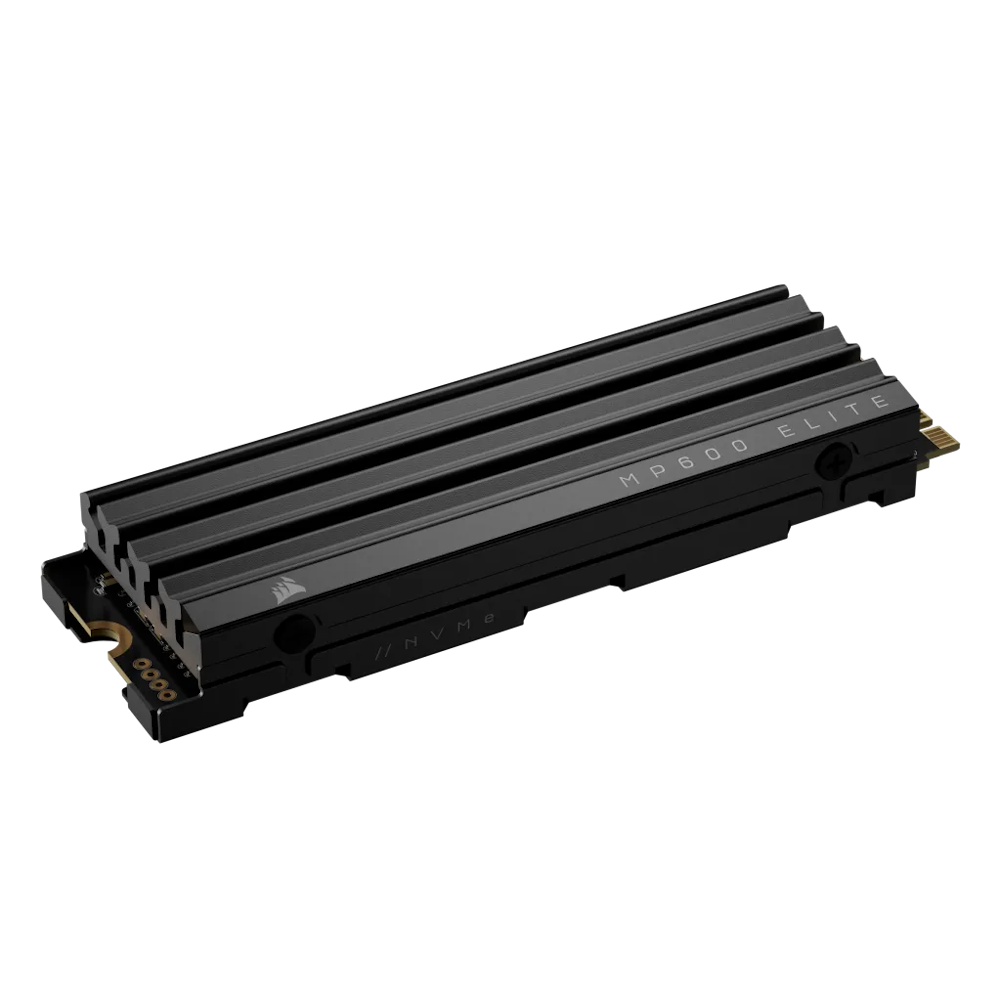 A large main feature product image of Corsair MP600 ELITE w/ Heatsink PCIe Gen4 NVMe M.2 SSD - 1TB