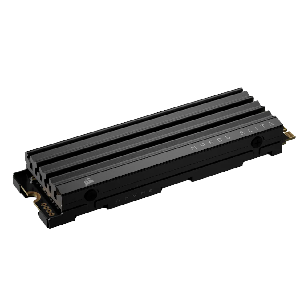 A large main feature product image of Corsair MP600 ELITE w/ Heatsink PCIe Gen4 NVMe M.2 SSD - 2TB
