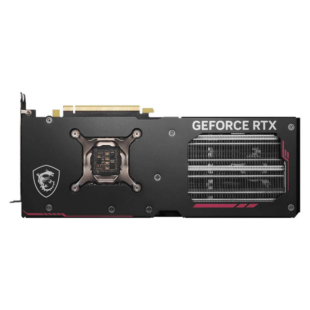 A large main feature product image of MSI GeForce RTX 4070 SUPER Gaming X Slim MLG 12GB GDDR6X
