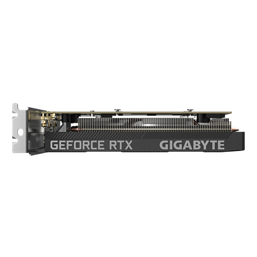 A large main feature product image of Gigabyte GeForce RTX 3050 OC Low Profile 6GB GDDR6