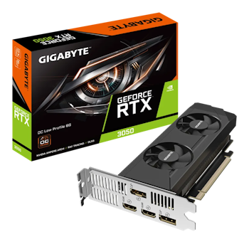 Product image of Gigabyte GeForce RTX 3050 OC Low Profile 6GB GDDR6 - Click for product page of Gigabyte GeForce RTX 3050 OC Low Profile 6GB GDDR6