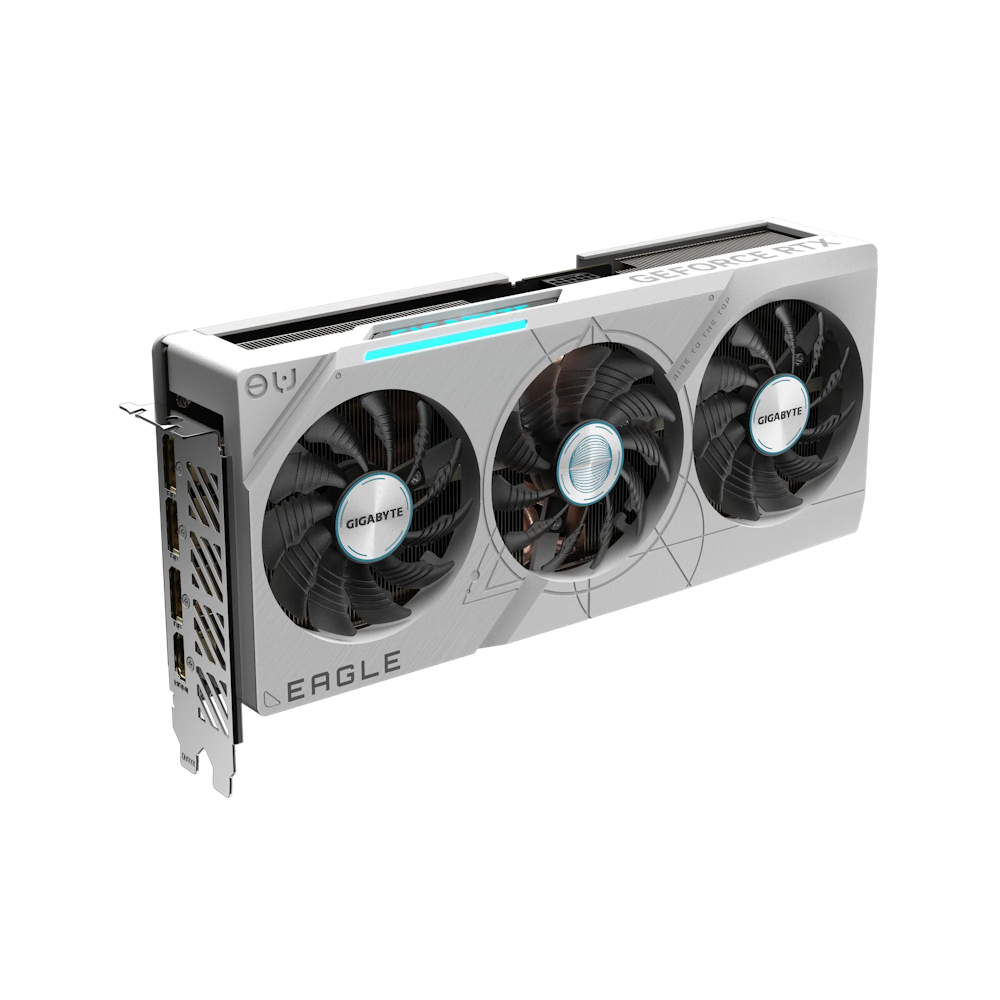 A large main feature product image of Gigabyte GeForce RTX 4070 Ti SUPER Eagle OC Ice 16GB GDDR6X
