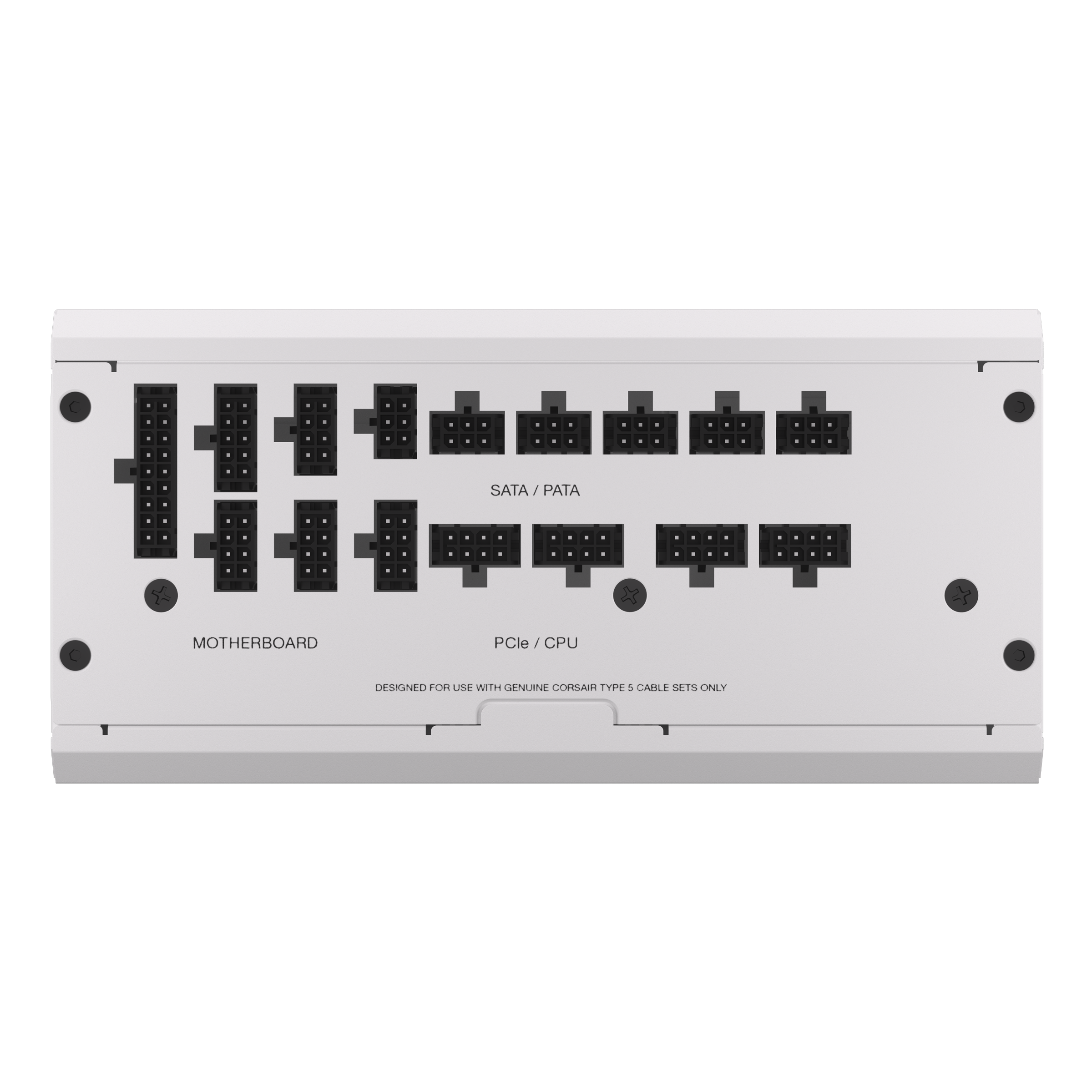 A large main feature product image of Corsair RM1200x SHIFT - Side Cable 1200W Gold ATX Modular PSU (White)