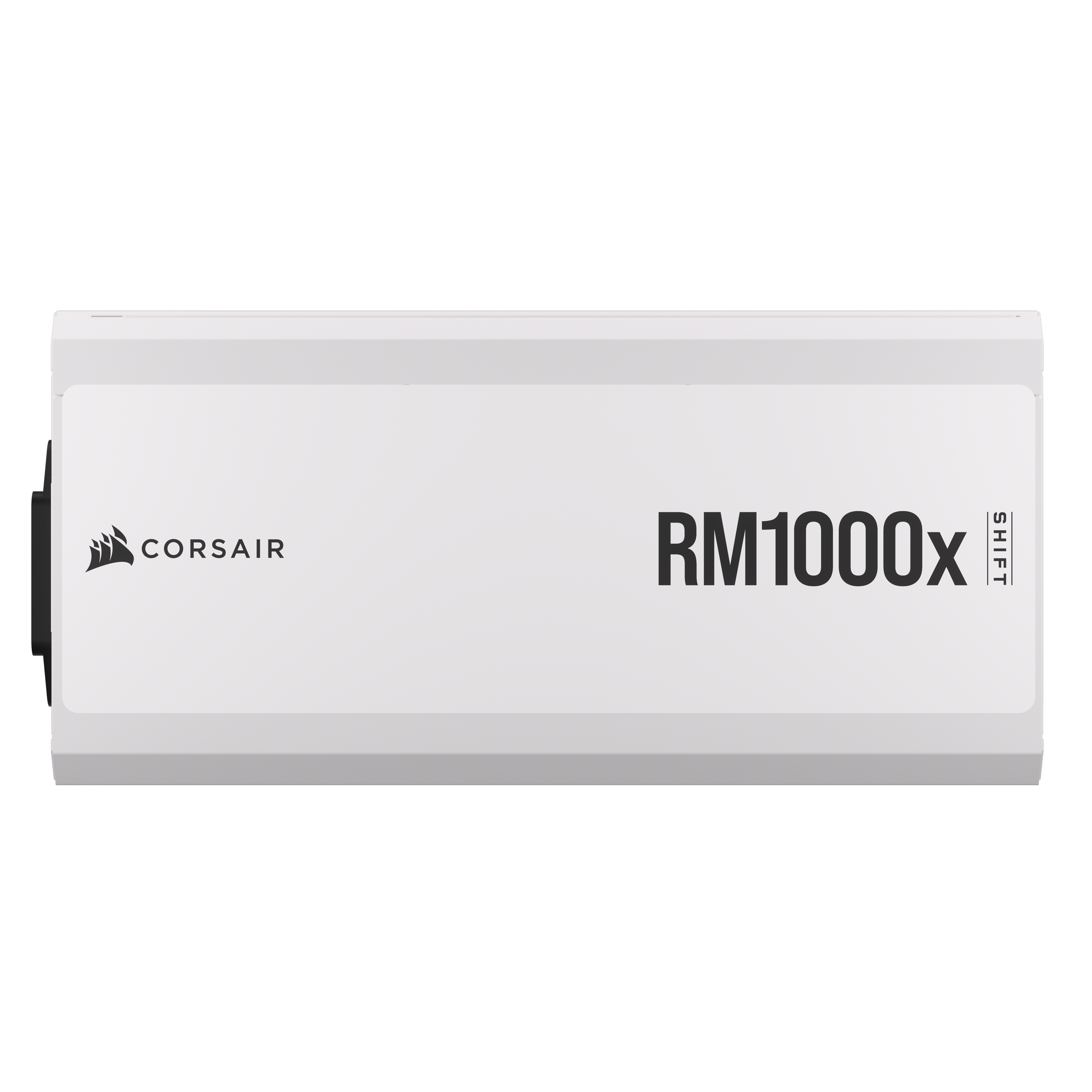 A large main feature product image of Corsair RM1000x SHIFT - Side Cable 1000W Gold ATX Modular PSU (White)