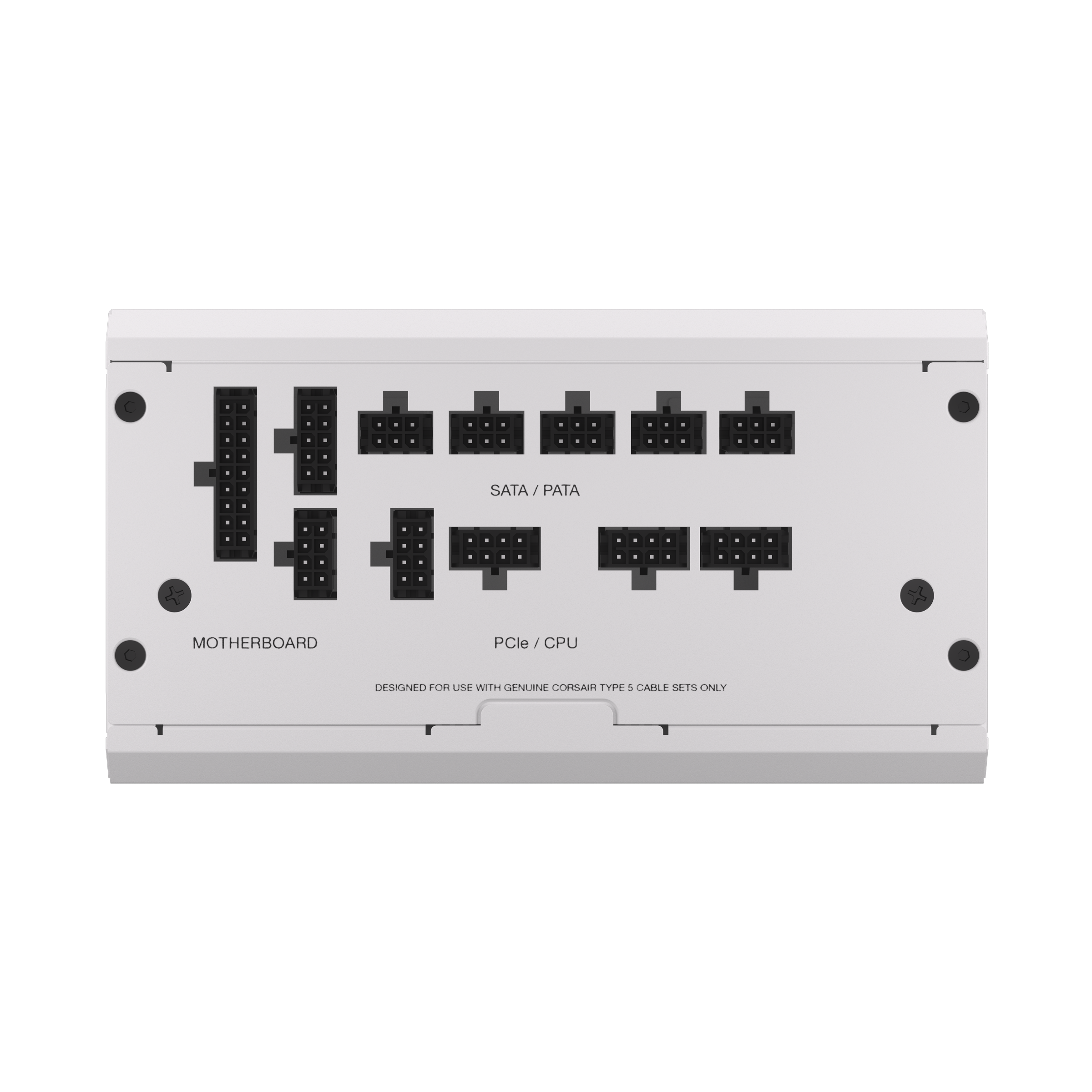 A large main feature product image of Corsair RM850x SHIFT - Side Cable 850W Gold ATX Modular PSU (White)