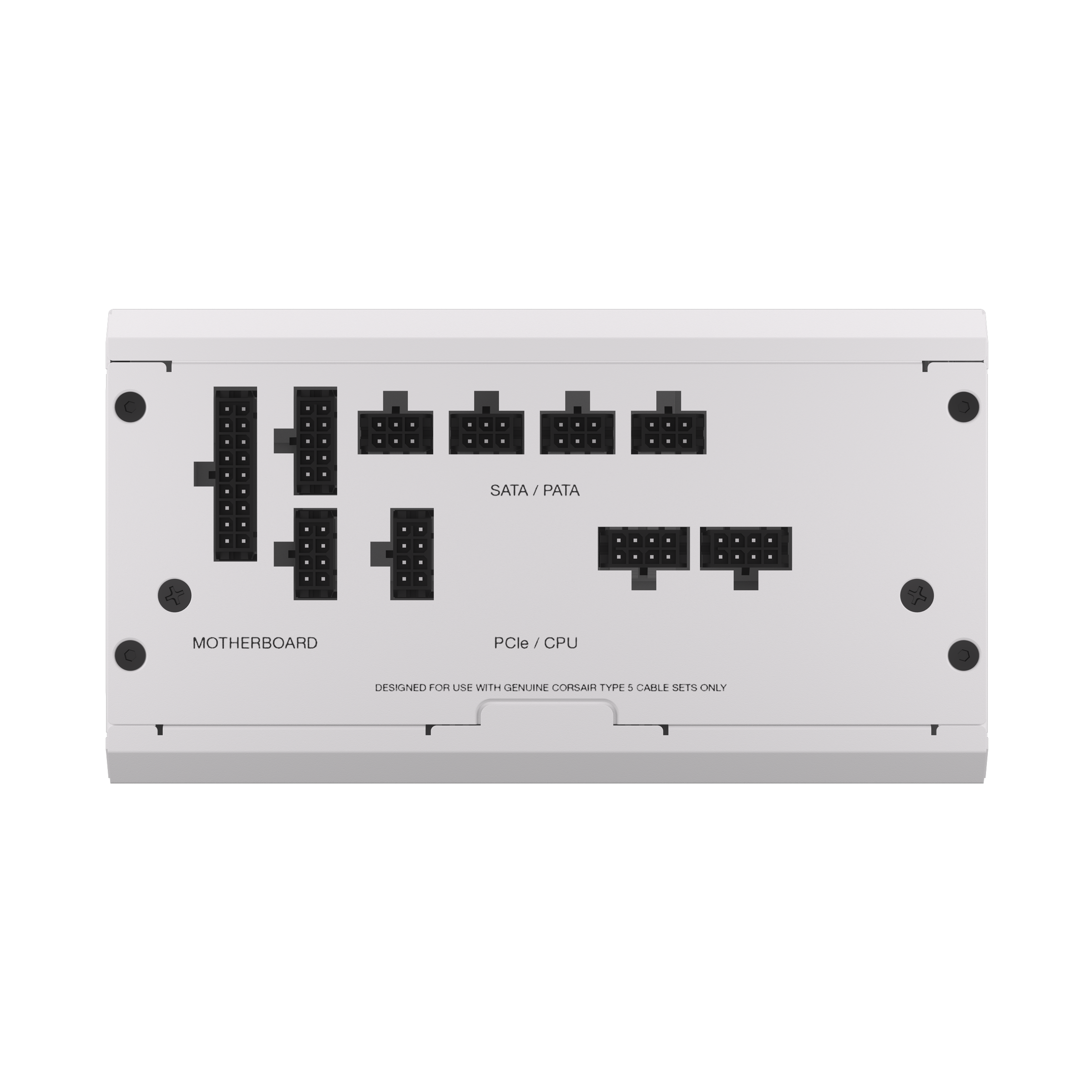 A large main feature product image of Corsair RM750x SHIFT - Side Cable 750W Gold ATX Modular PSU (White)