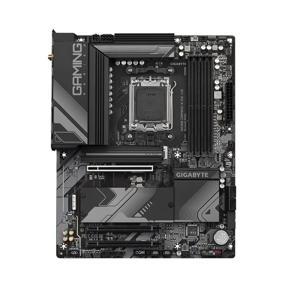 A large main feature product image of Gigabyte B650 Gaming X AX AM5 ATX Desktop Motherboard