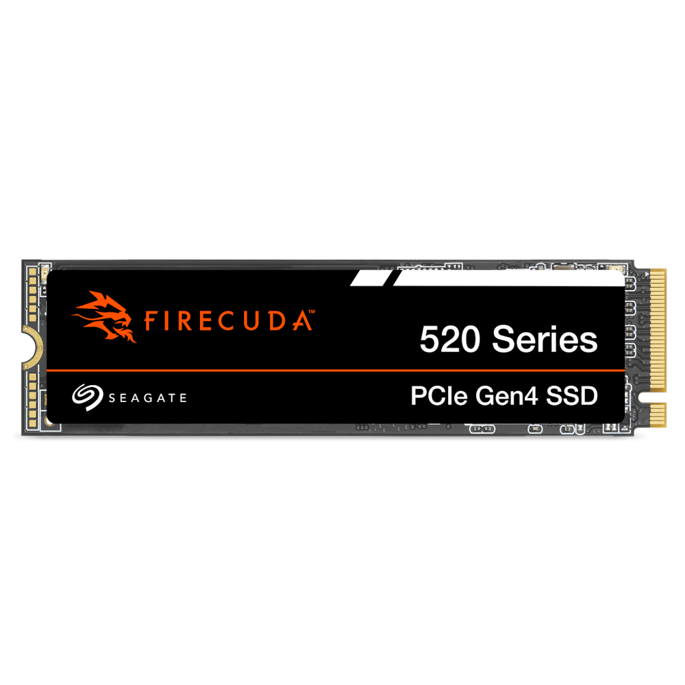 A large main feature product image of Seagate FireCuda 520 PCIe Gen4 NVMe M.2 SSD - 1TB