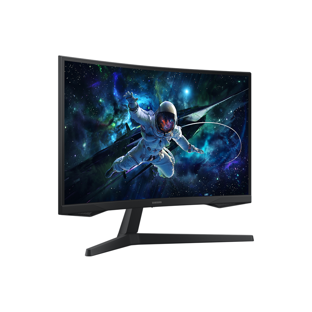A large main feature product image of Samsung Odyssey G55C 27" Curved QHD 165Hz VA Monitor