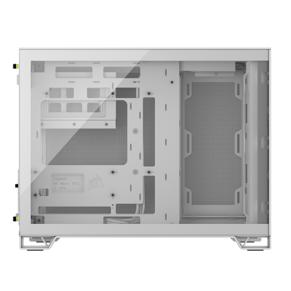 A large main feature product image of Corsair 2500D Airflow Tempered Glass mATX Case - White
