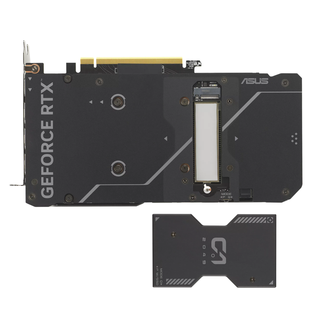 A large main feature product image of ASUS GeForce RTX 4060 Ti Dual SSD OC 8GB GDDR6