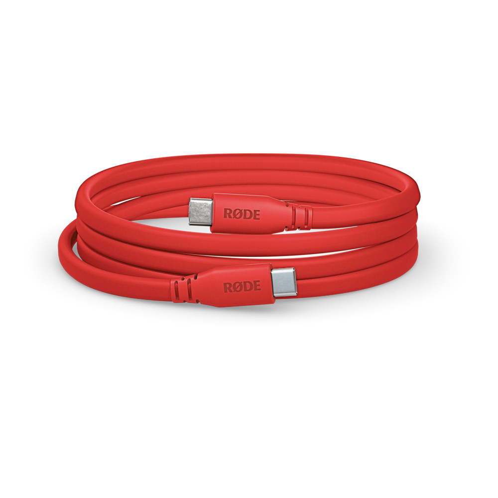 A large main feature product image of Rode USB-C to USB-C Cable 1.5m - Red