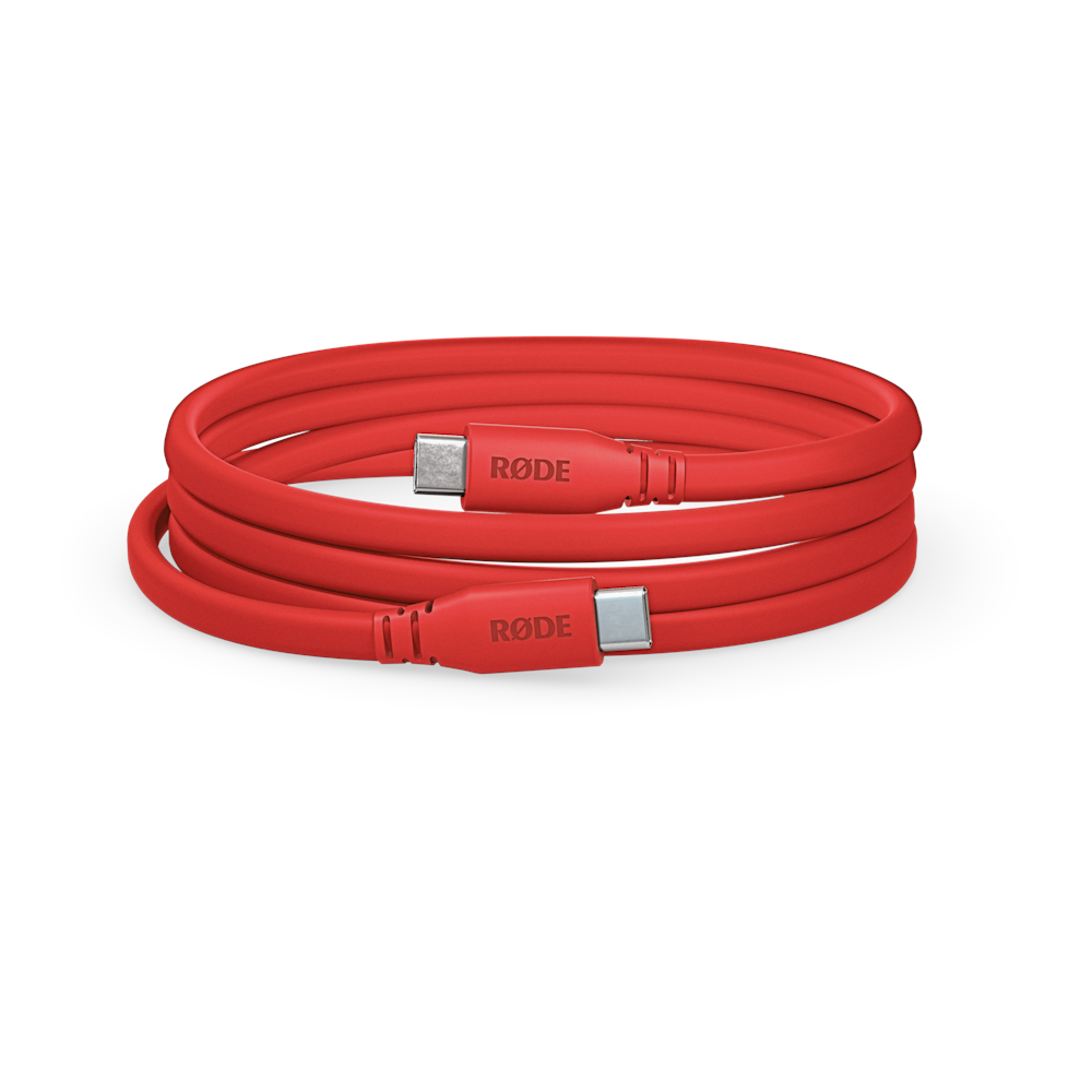 A large main feature product image of Rode USB-C to USB-C Cable 1.5m - Red