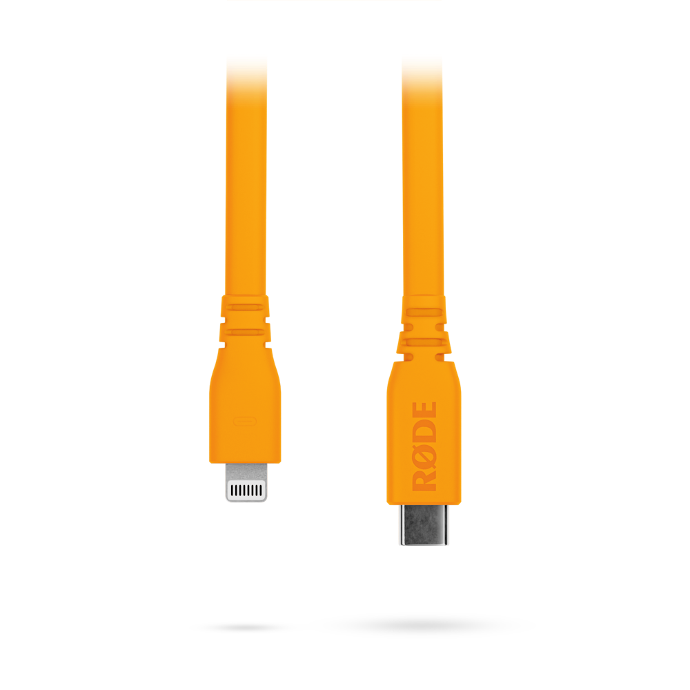 A large main feature product image of Rode USB-C to Lightning Cable 1.5m - Orange