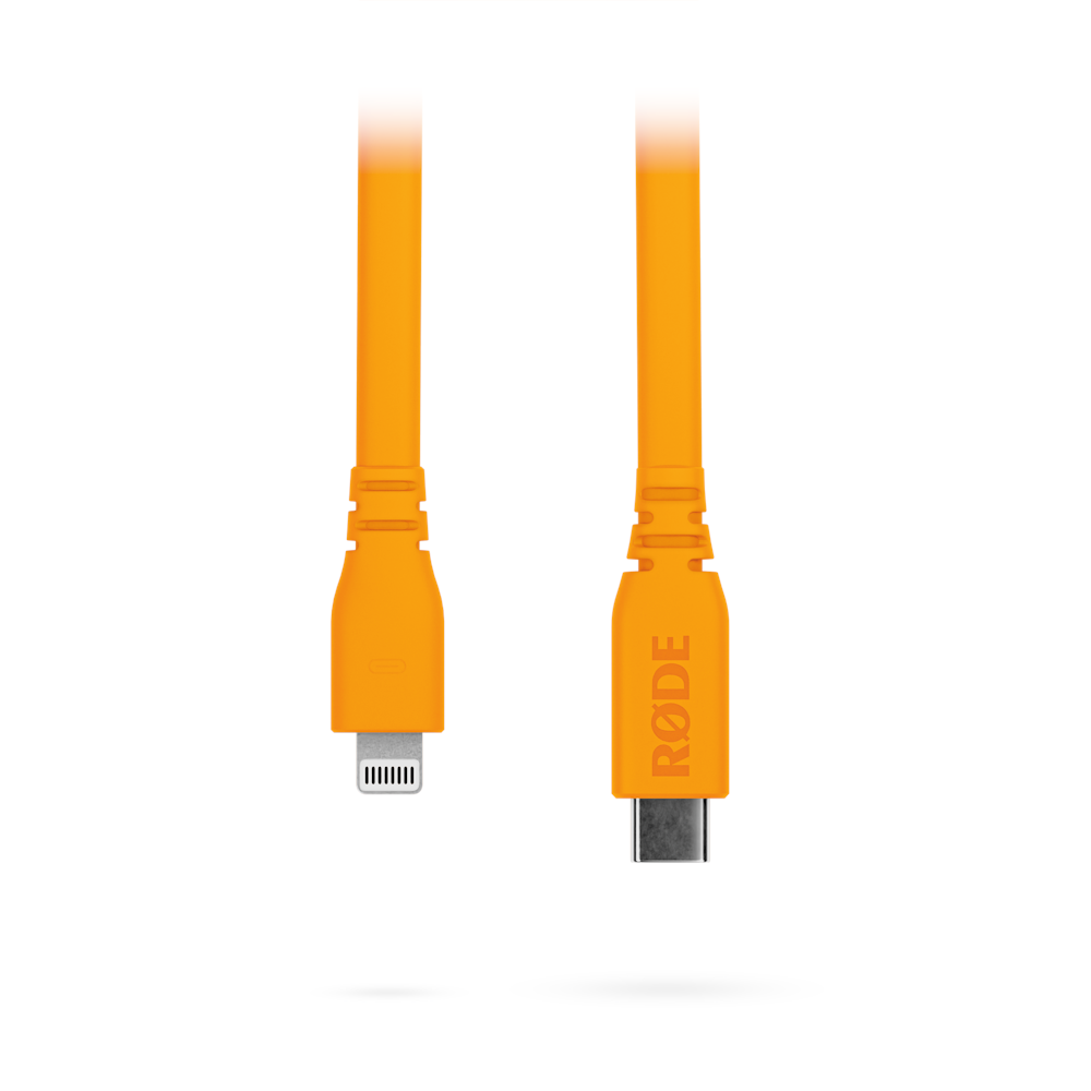 A large main feature product image of Rode USB-C to Lightning Cable 1.5m - Orange