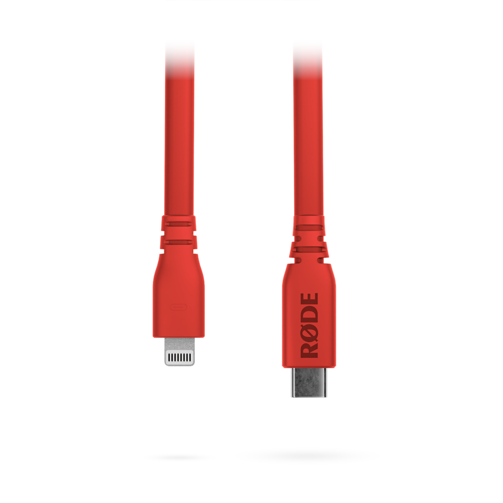 A large main feature product image of Rode USB-C to Lightning Cable 1.5m - Red