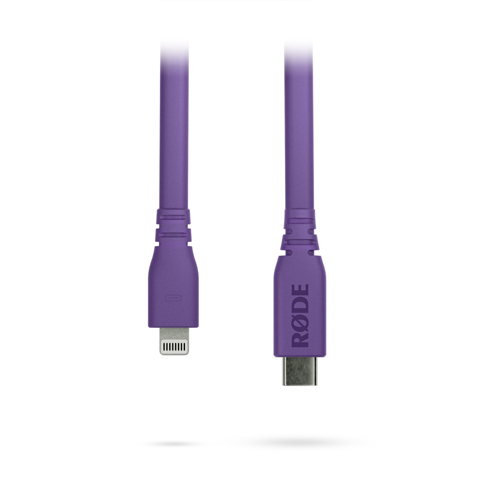 A large main feature product image of Rode USB-C to Lightning Cable 1.5m - Purple