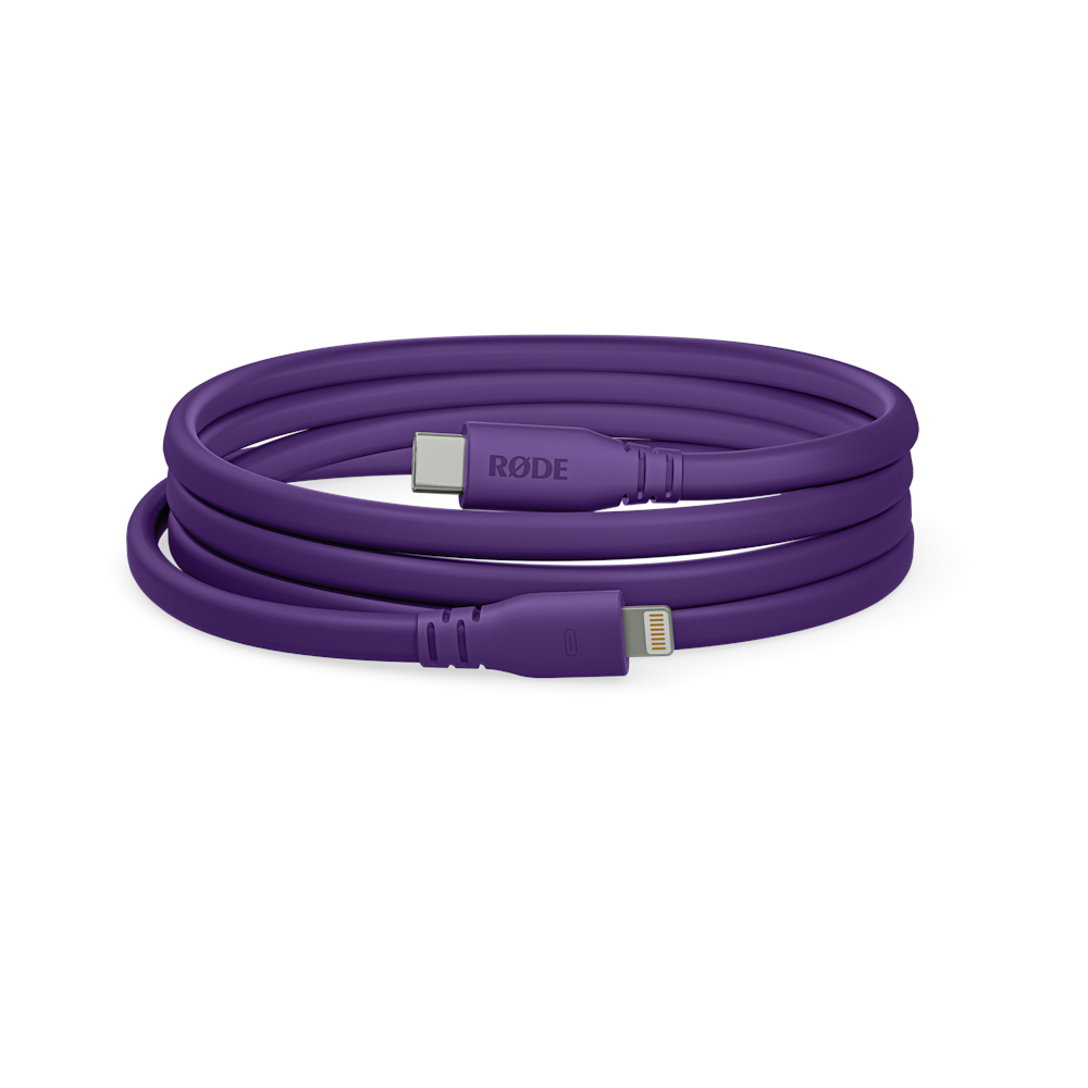 A large main feature product image of Rode USB-C to Lightning Cable 1.5m - Purple