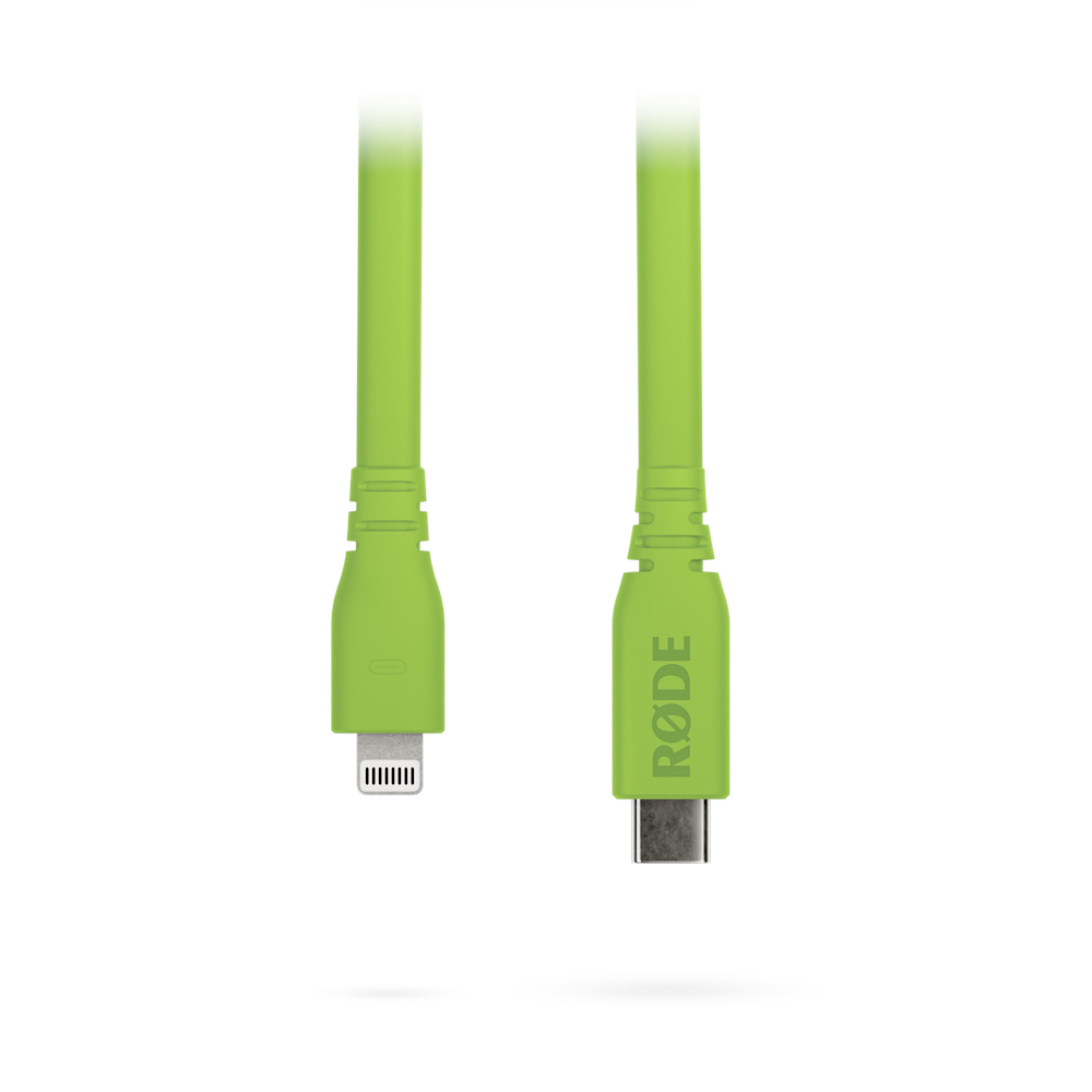 A large main feature product image of Rode USB-C to Lightning Cable 1.5m - Green