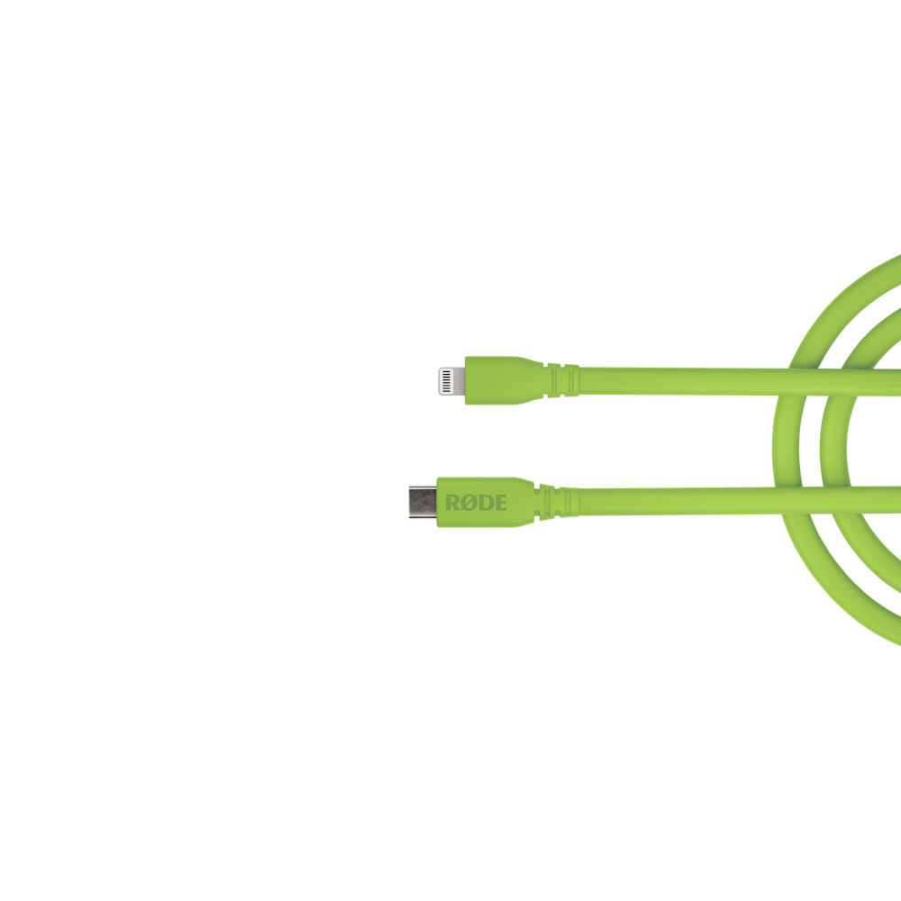 A large main feature product image of Rode USB-C to Lightning Cable 1.5m - Green