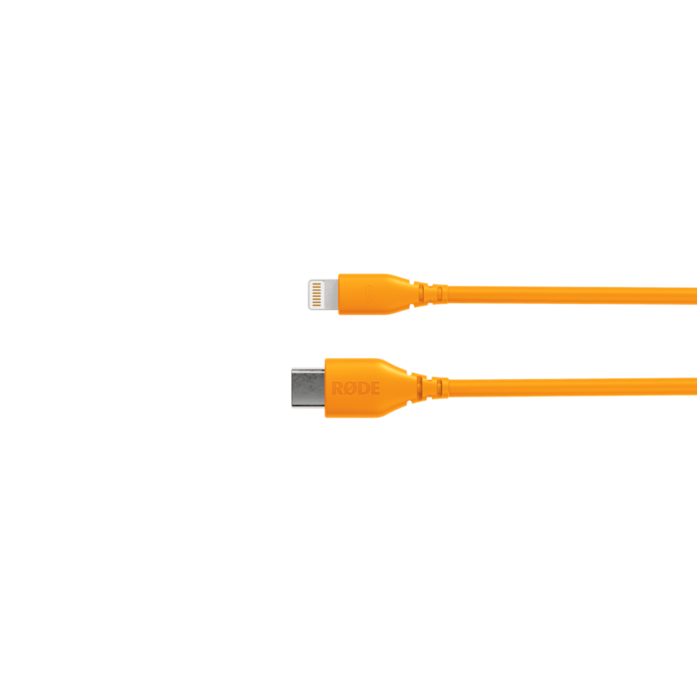 A large main feature product image of Rode USB-C to Lightning Cable 30cm - Orange