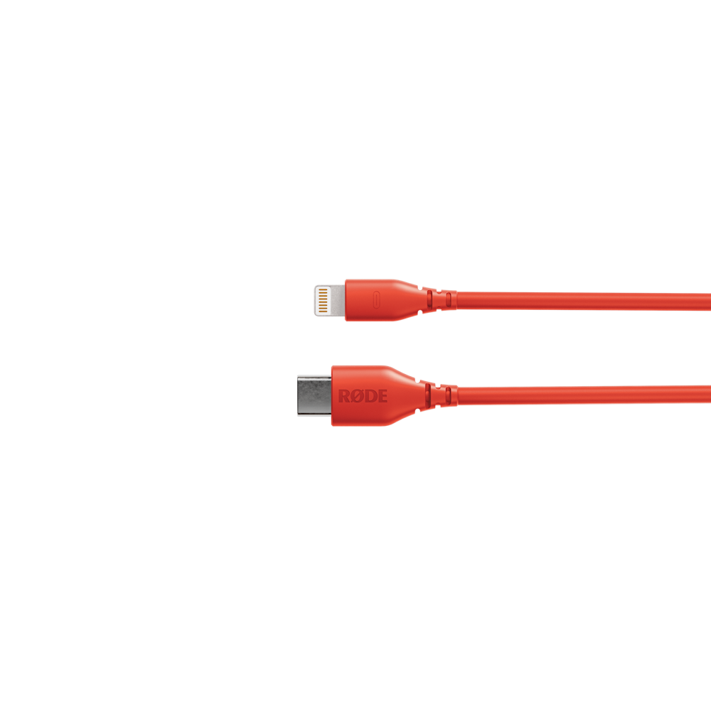 A large main feature product image of Rode USB-C to Lightning Cable 30cm - Red