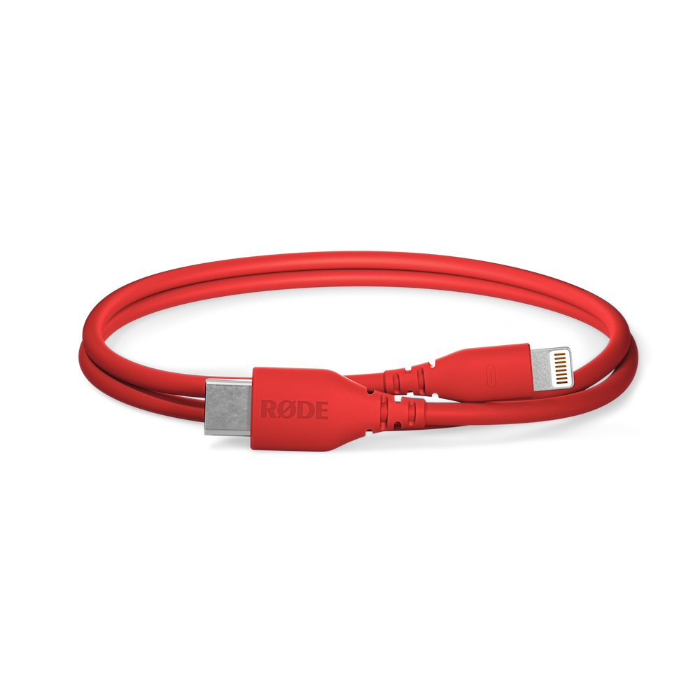 A large main feature product image of Rode USB-C to Lightning Cable 30cm - Red