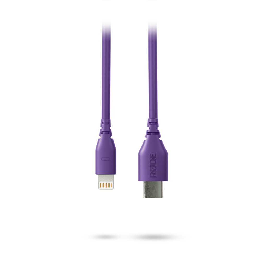 A large main feature product image of Rode USB-C to Lightning Cable 30cm - Purple