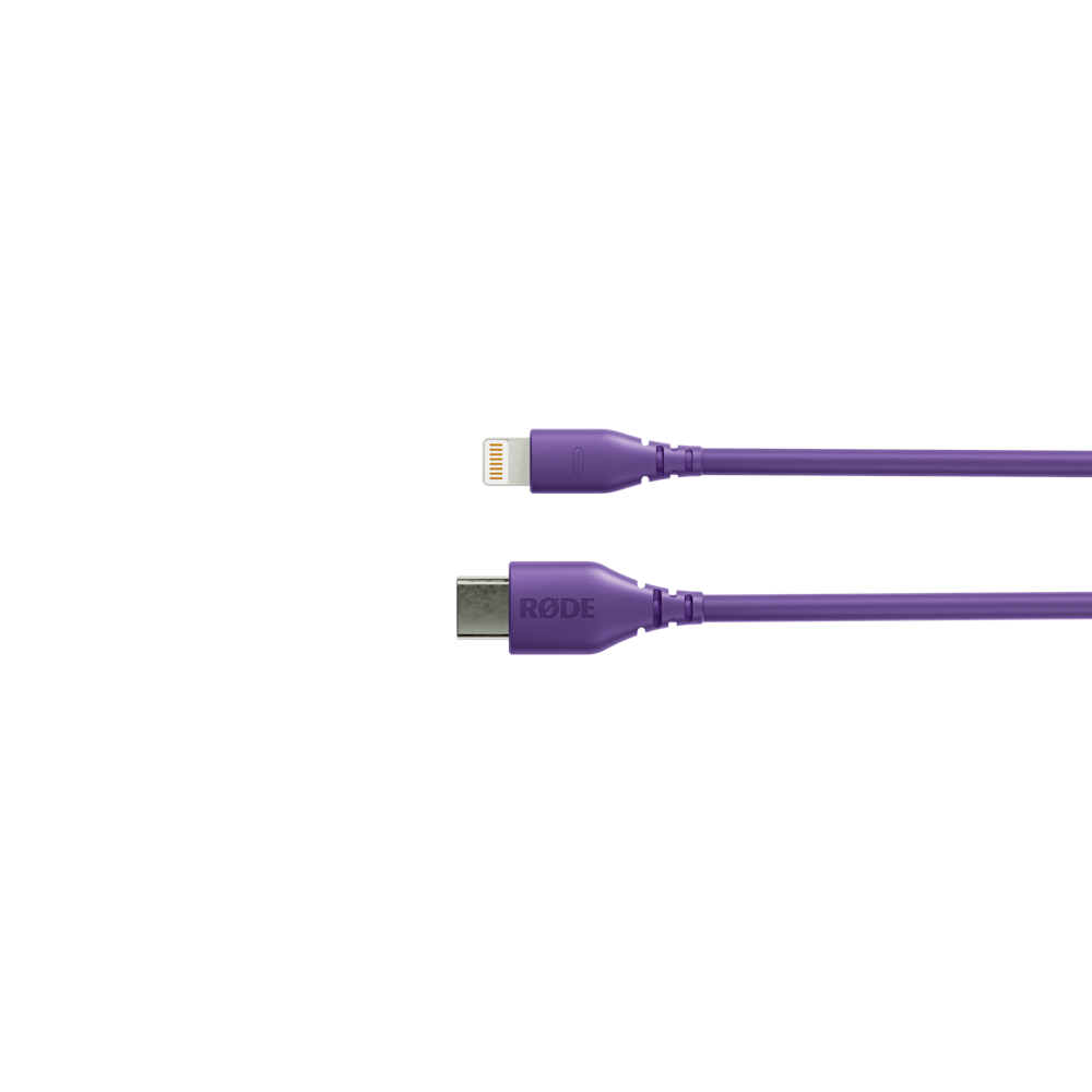 A large main feature product image of Rode USB-C to Lightning Cable 30cm - Purple