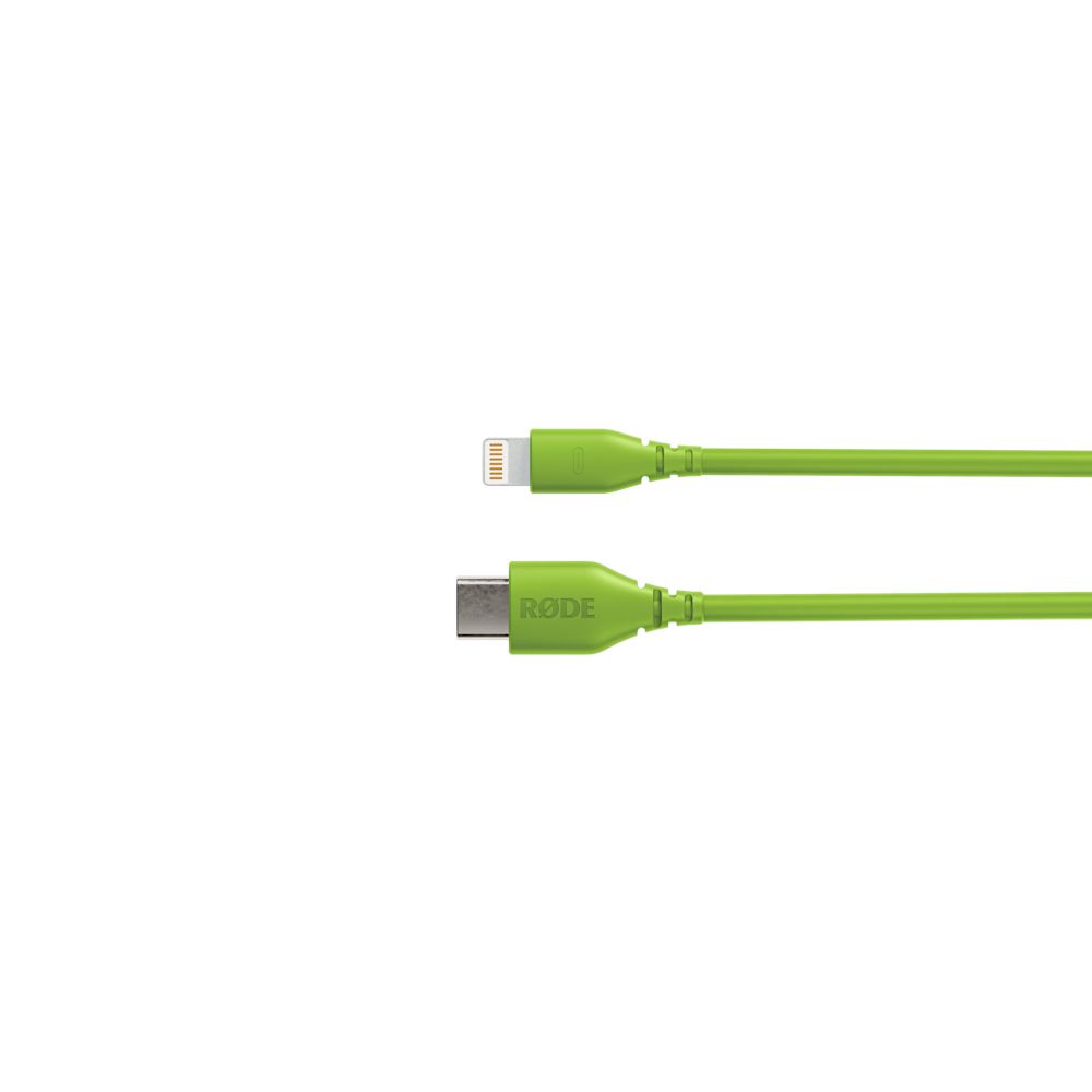 A large main feature product image of Rode USB-C to Lightning Cable 30cm - Green