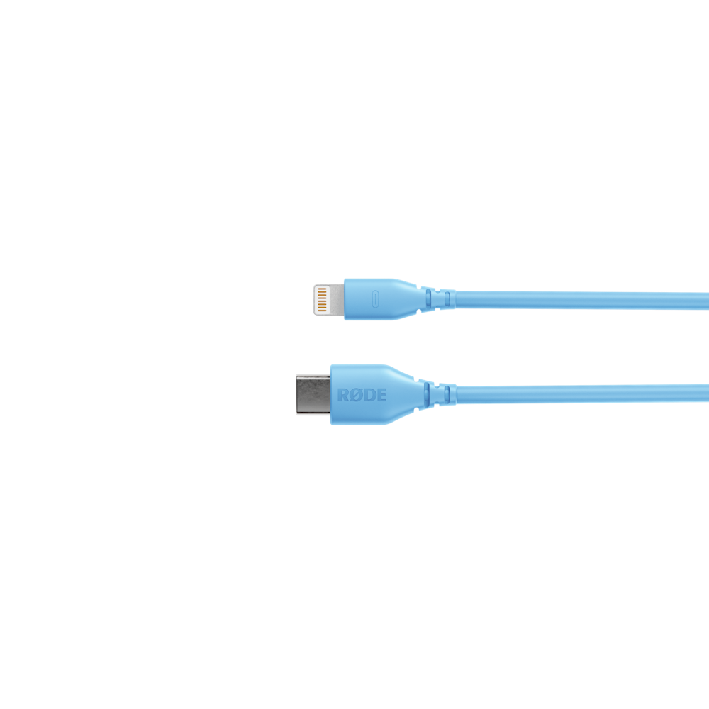 A large main feature product image of Rode USB-C to Lightning Cable 30cm - Blue