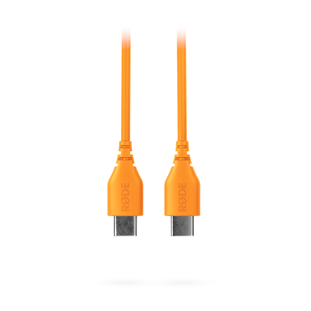 A large main feature product image of Rode USB-C to USB-C Cable 30cm - Orange